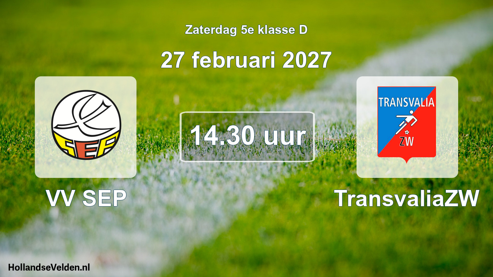 Geplande wedstrijd: VV SEP - TransvaliaZW (27 februari 2027)
