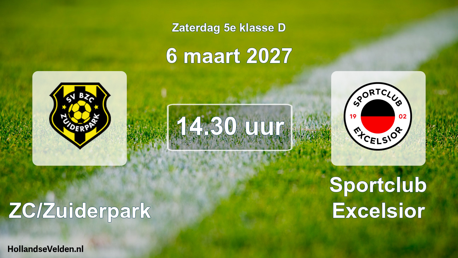 Geplande wedstrijd: BZC/Zuiderpark - Sportclub Excelsior (6 maart 2027)