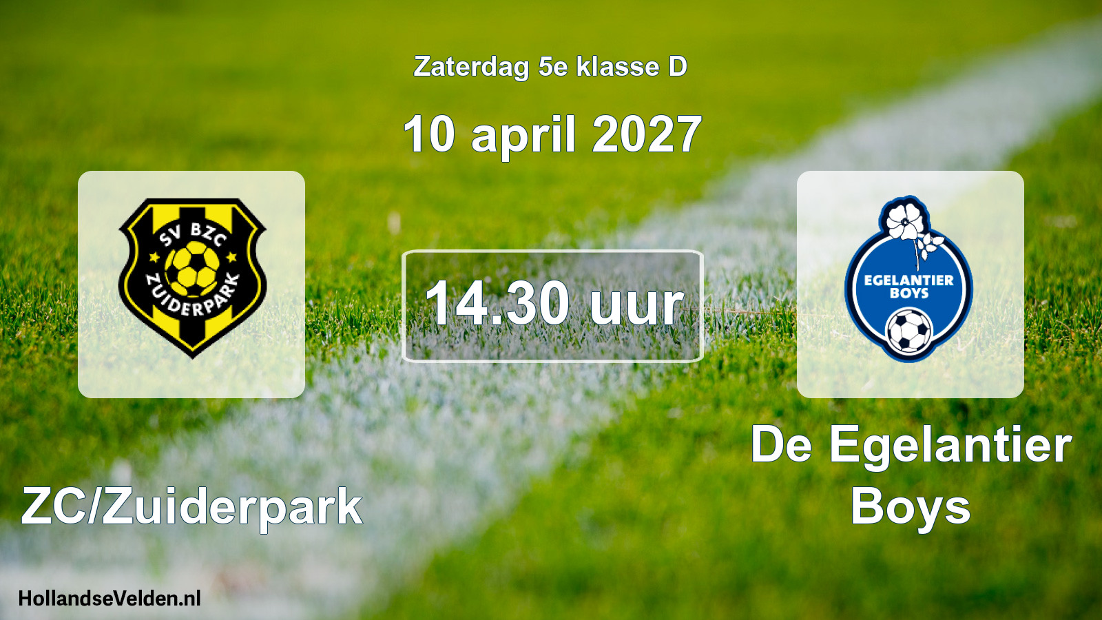 Geplande wedstrijd: BZC/Zuiderpark - De Egelantier Boys (10 april 2027)