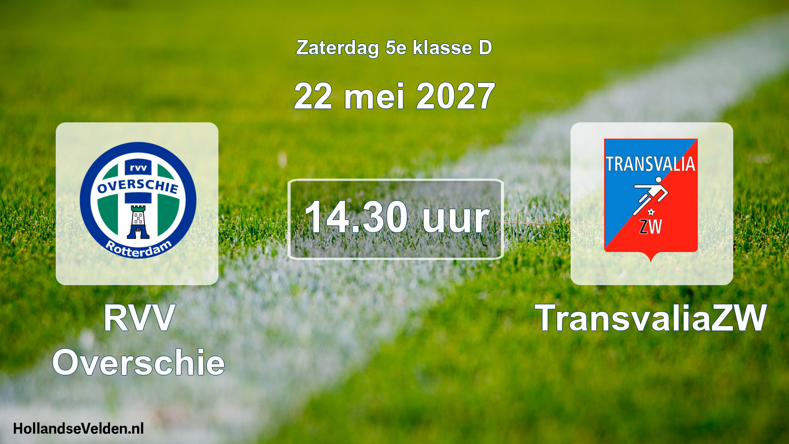Geplande wedstrijd: RVV Overschie - TransvaliaZW (22 mei 2027)