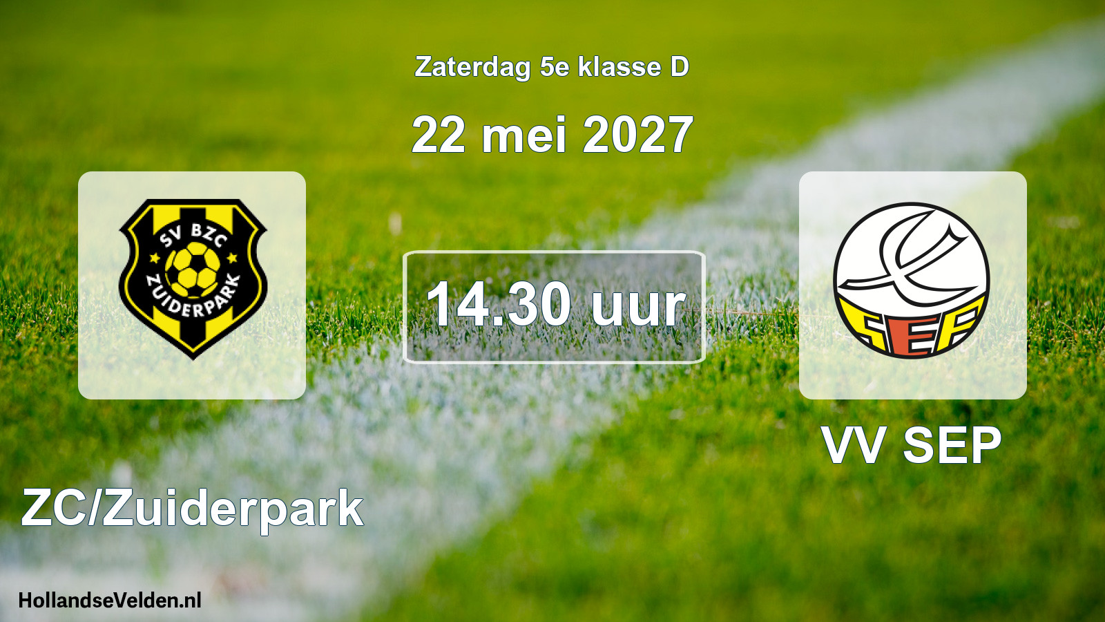 Geplande wedstrijd: BZC/Zuiderpark - VV SEP (22 mei 2027)