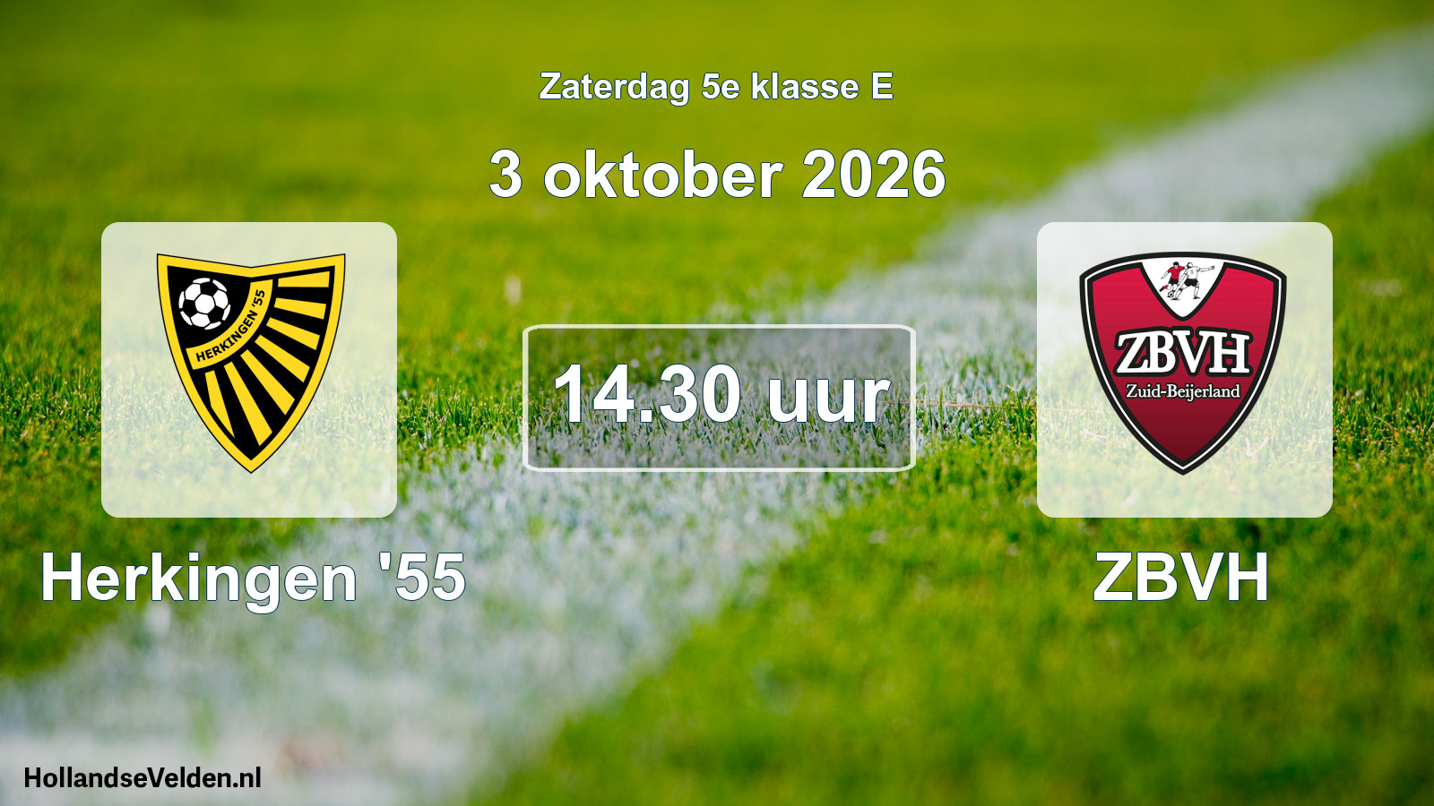 Geplande wedstrijd: Herkingen '55 - ZBVH (3 oktober 2026)