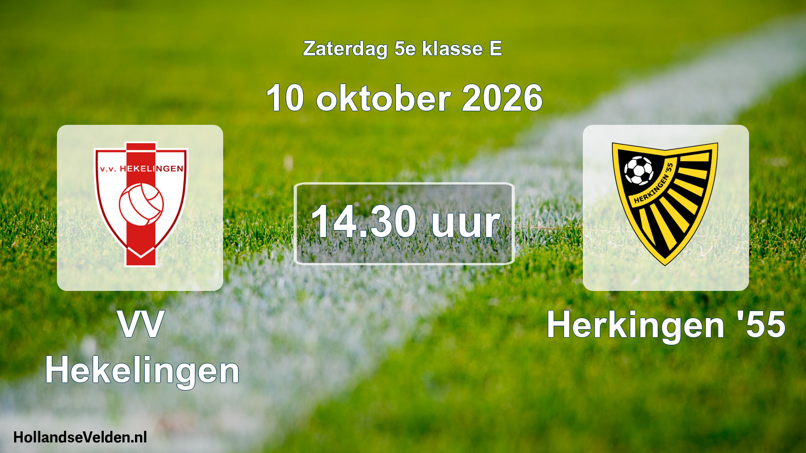 Geplande wedstrijd: VV Hekelingen - Herkingen '55 (10 oktober 2026)