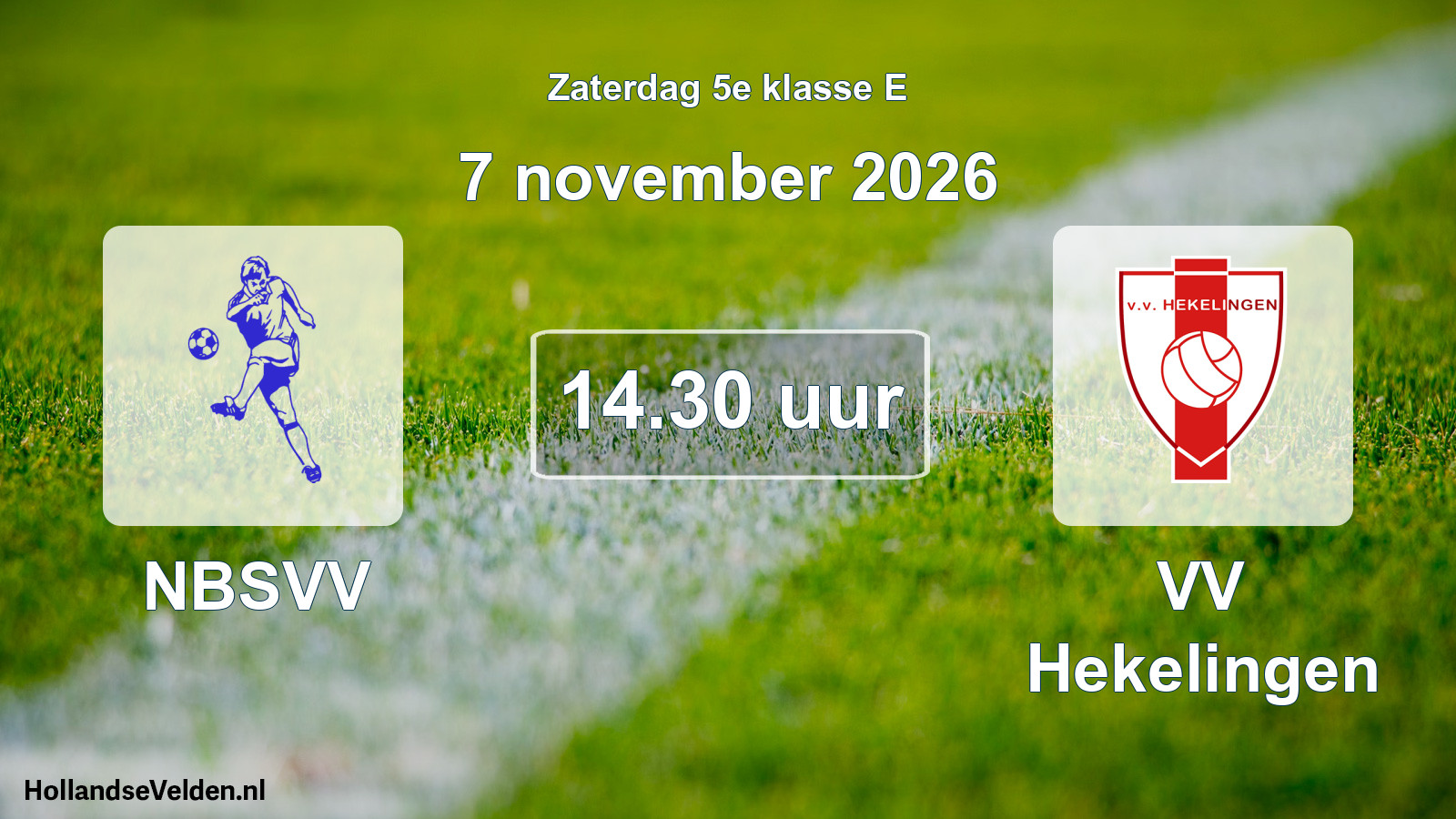 Geplande wedstrijd: NBSVV - VV Hekelingen (7 november 2026)