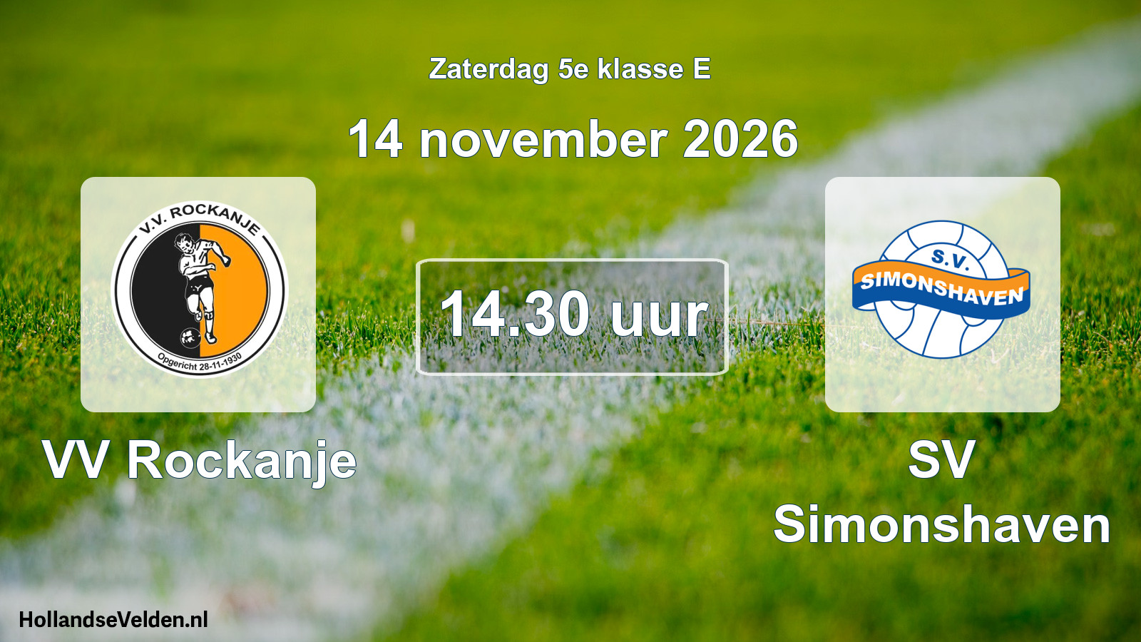 Scheduled Match: VV Rockanje - SV Simonshaven (14 November 2026)