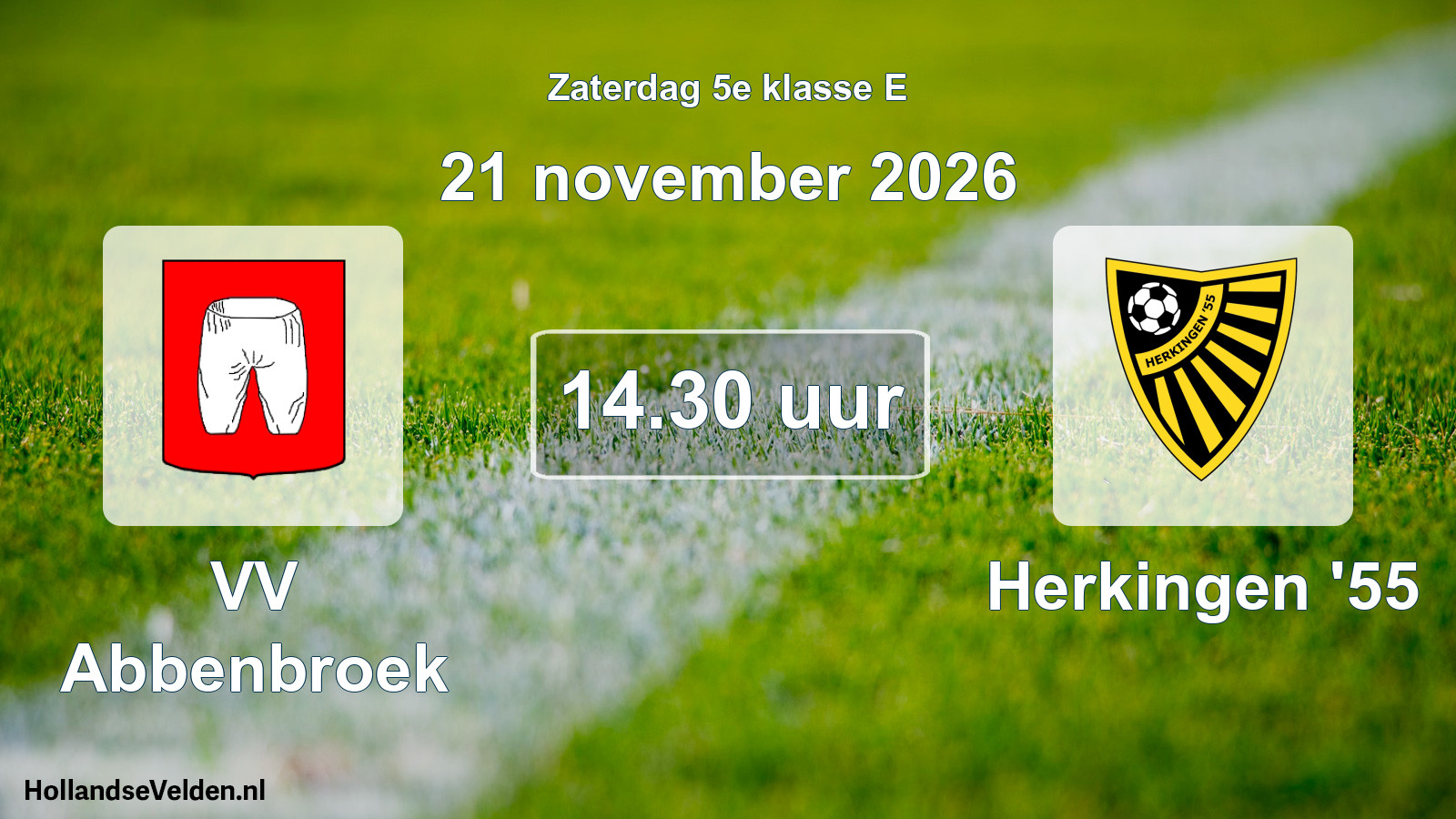 Geplande wedstrijd: VV Abbenbroek - Herkingen '55 (21 november 2026)