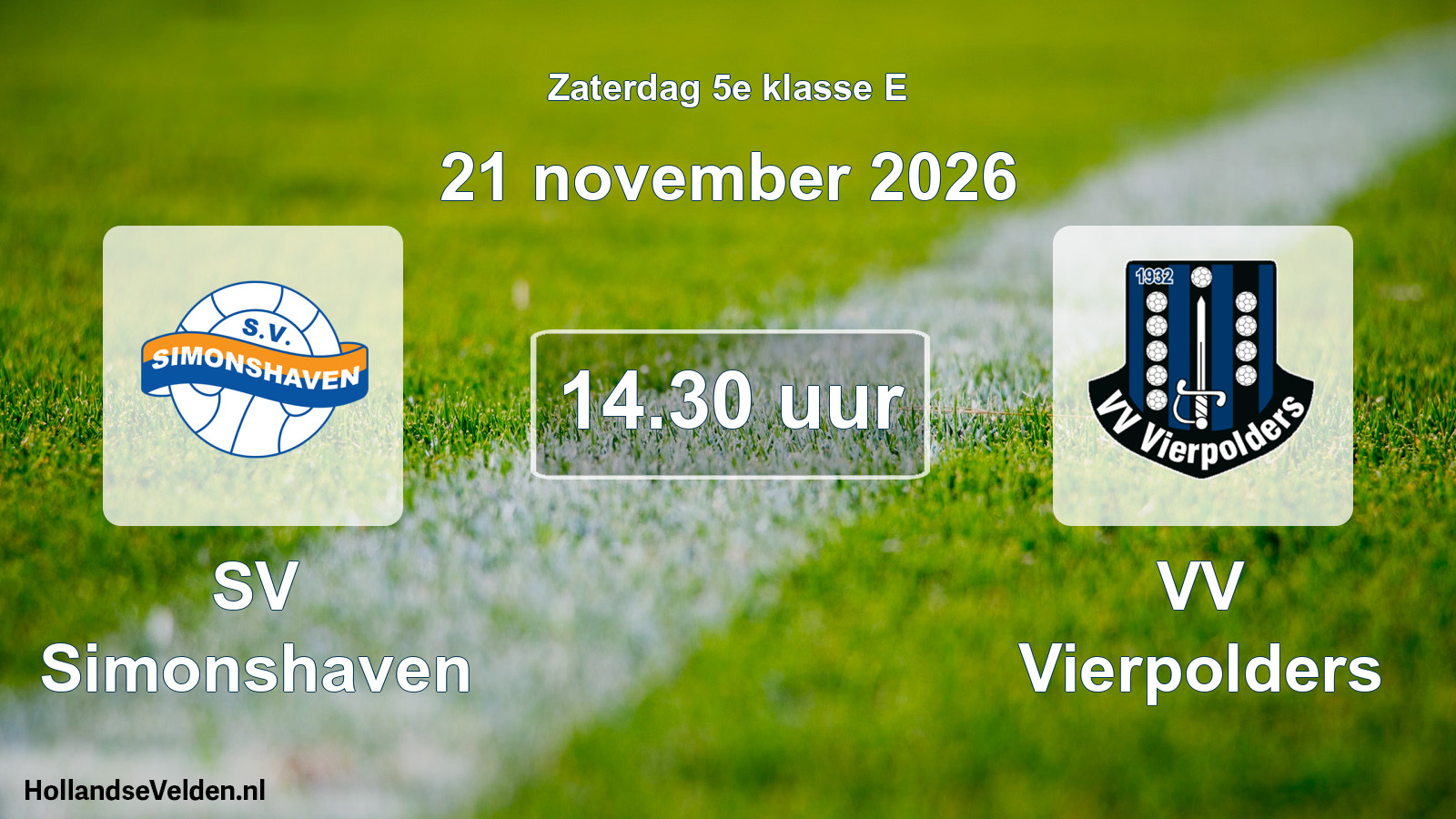 Geplande wedstrijd: SV Simonshaven - VV Vierpolders (21 november 2026)