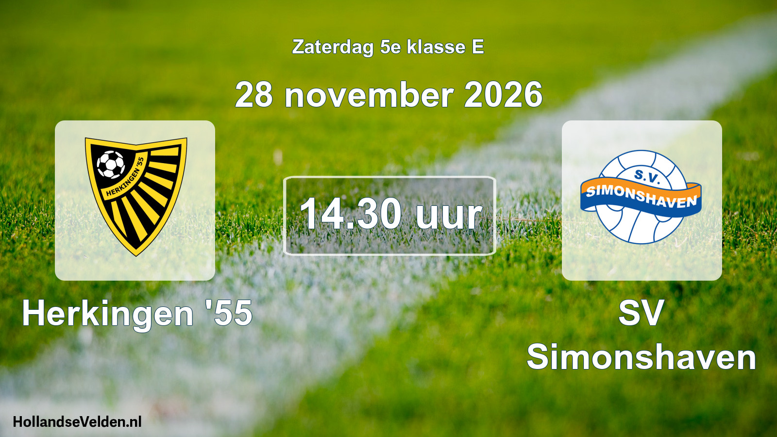 Geplande wedstrijd: Herkingen '55 - SV Simonshaven (28 november 2026)