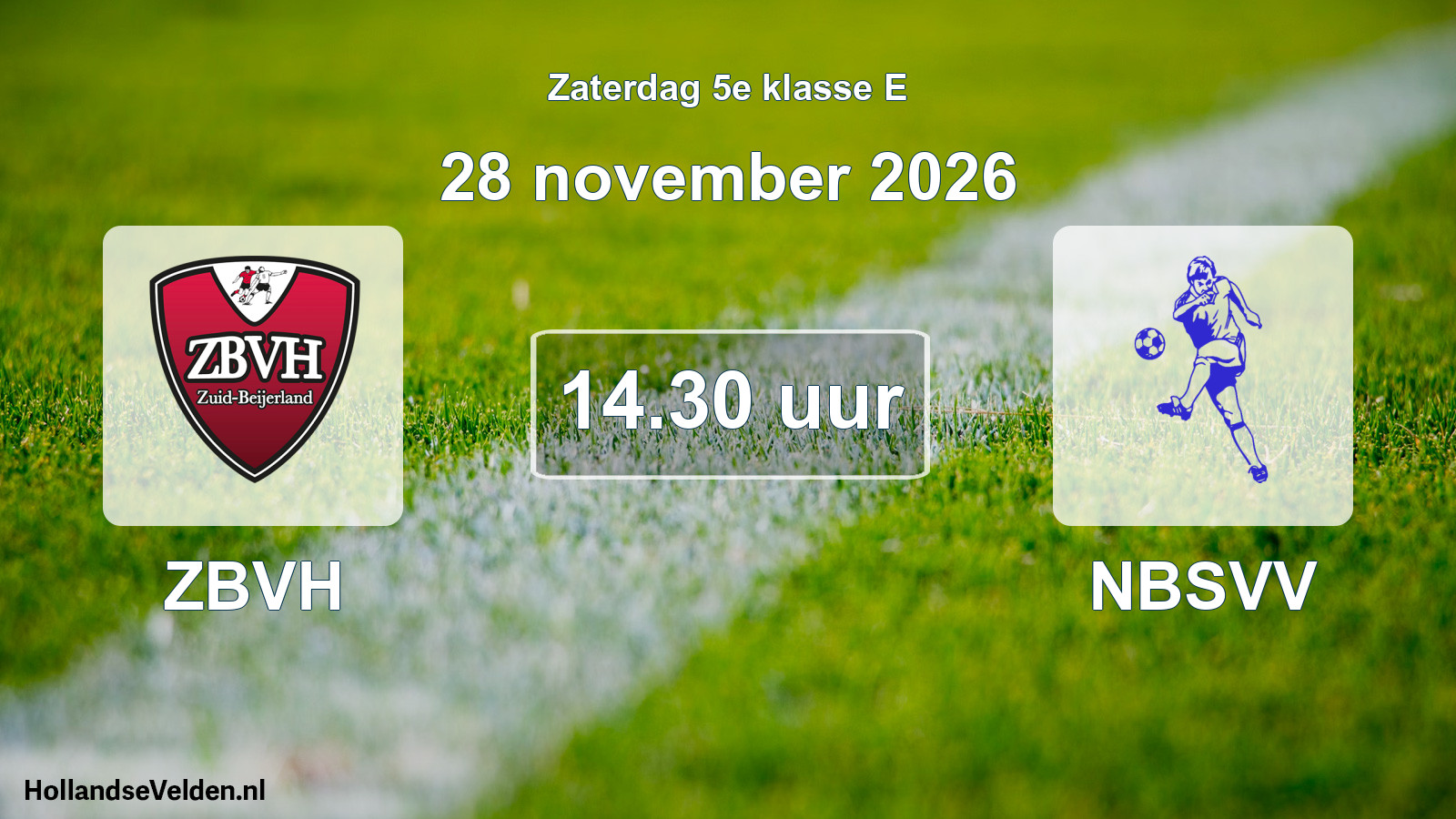Geplande wedstrijd: ZBVH - NBSVV (28 november 2026)