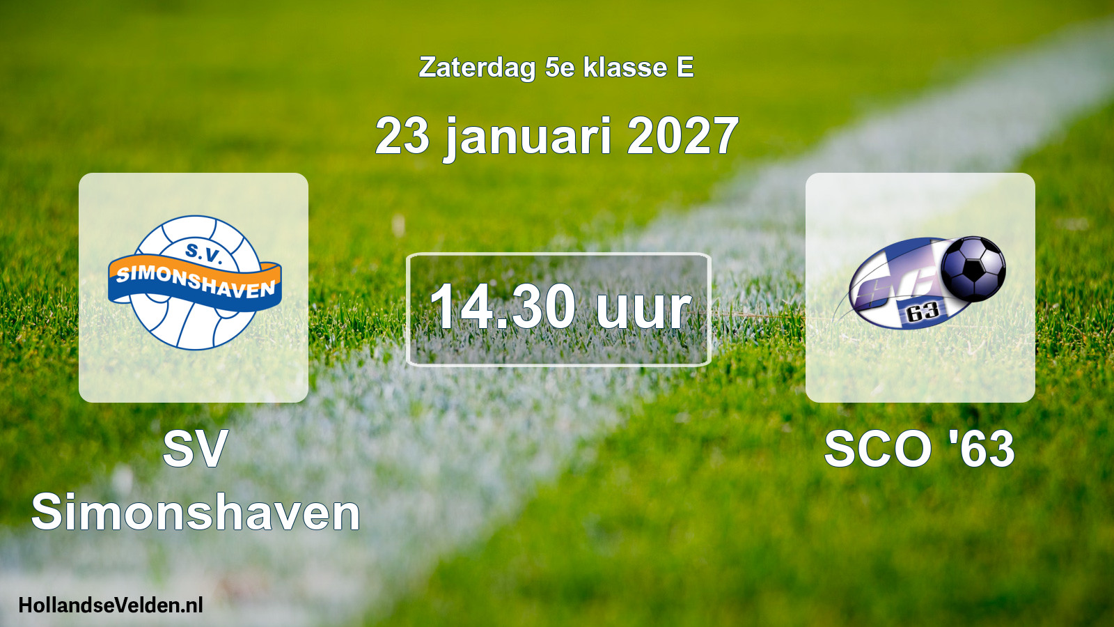 Scheduled Match: SV Simonshaven - SCO '63 (23 January 2027)