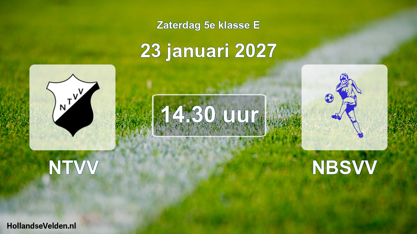 Geplande wedstrijd: NTVV - NBSVV (23 januari 2027)
