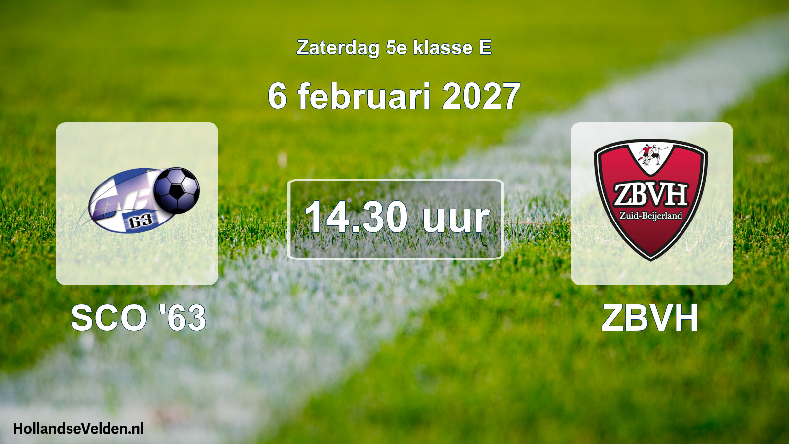 Geplande wedstrijd: SCO '63 - ZBVH (6 februari 2027)