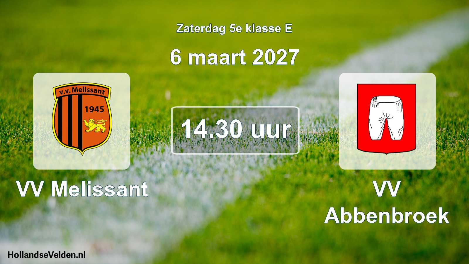 Geplande wedstrijd: VV Melissant - VV Abbenbroek (6 maart 2027)