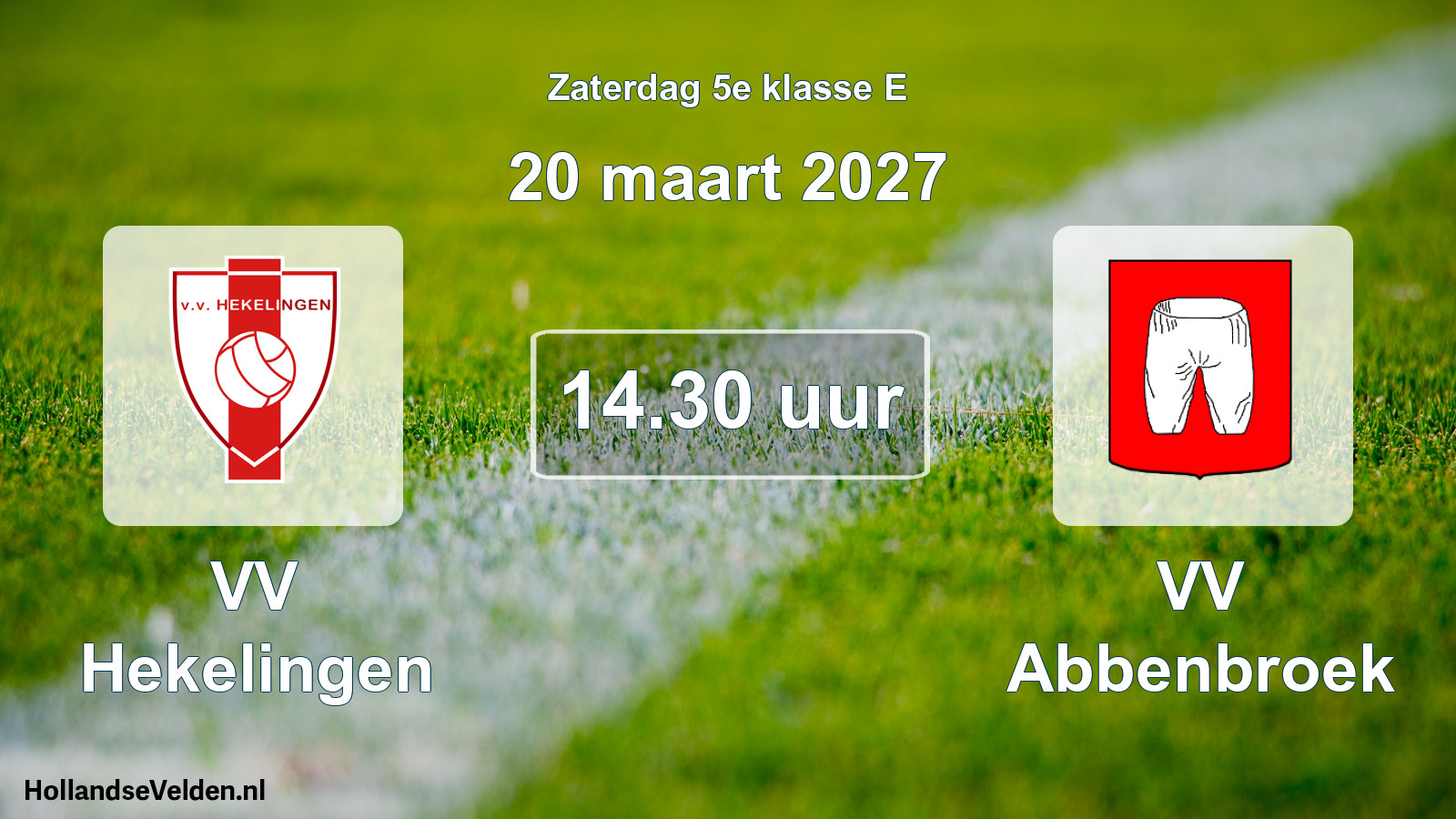 Geplande wedstrijd: VV Hekelingen - VV Abbenbroek (20 maart 2027)