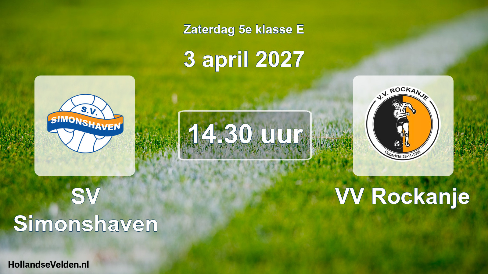 Scheduled Match: SV Simonshaven - VV Rockanje (3 April 2027)
