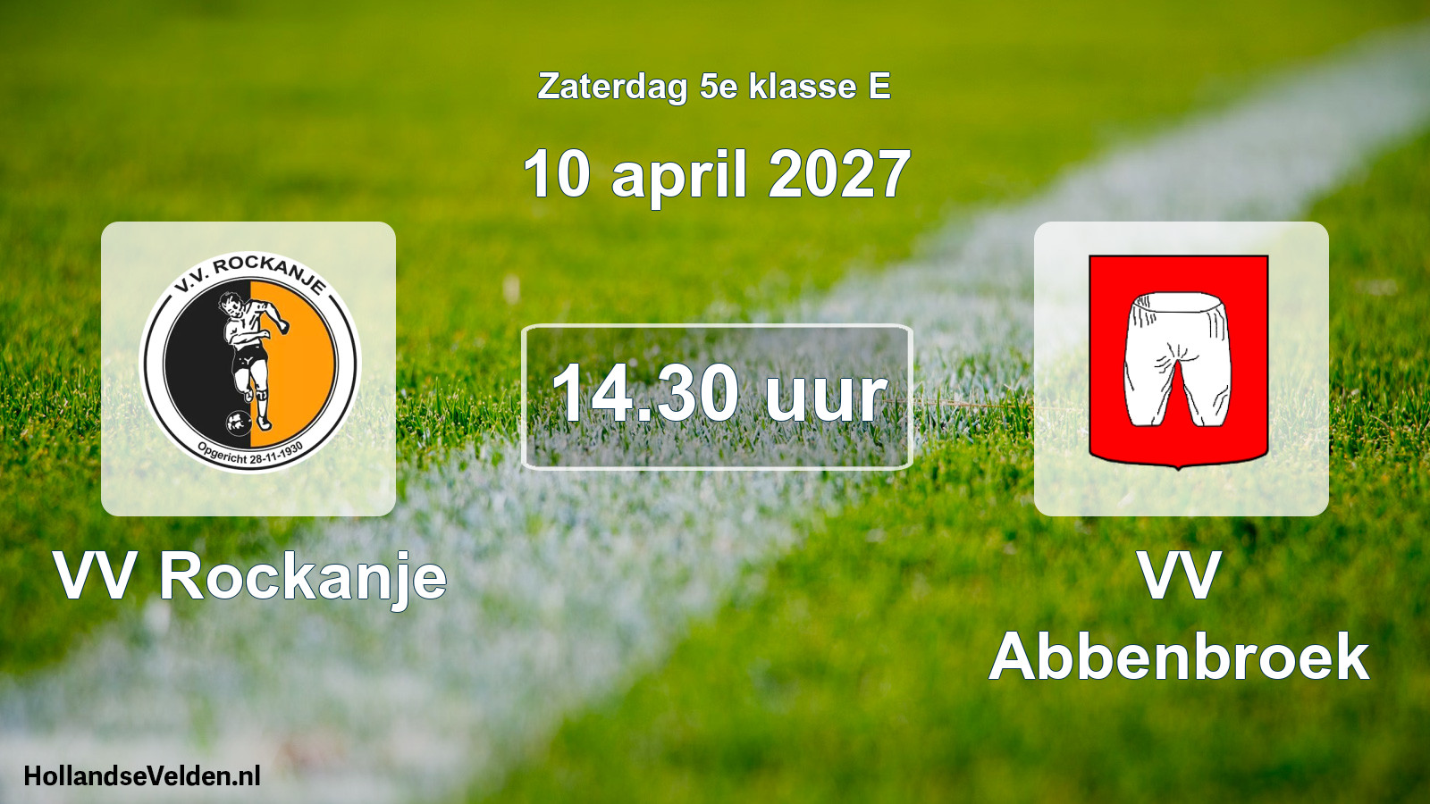 Geplande wedstrijd: VV Rockanje - VV Abbenbroek (10 april 2027)