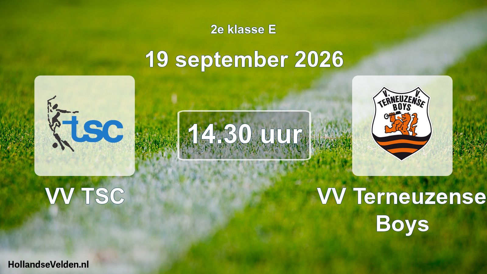 Geplande wedstrijd: VV TSC - VV Terneuzense Boys (19 september 2026)