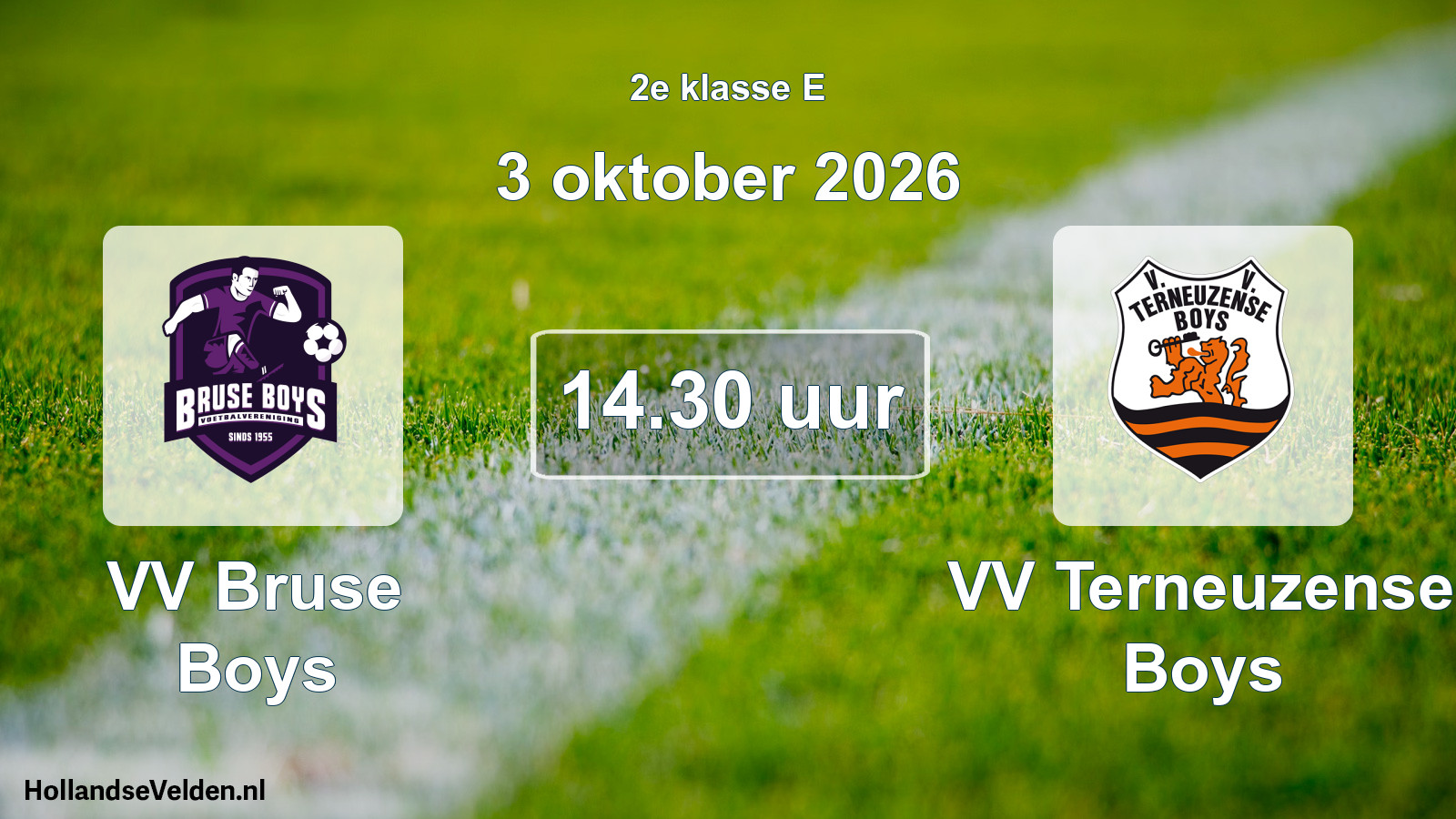 Geplande wedstrijd: VV Bruse Boys - VV Terneuzense Boys (3 oktober 2026)