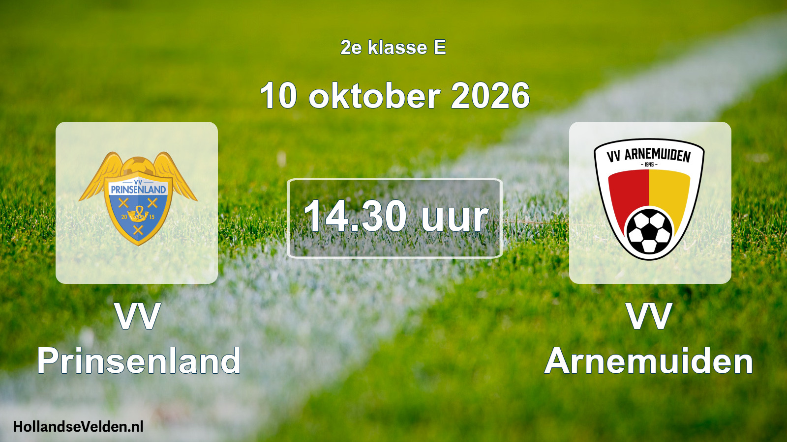 Geplande wedstrijd: VV Prinsenland - VV Arnemuiden (10 oktober 2026)