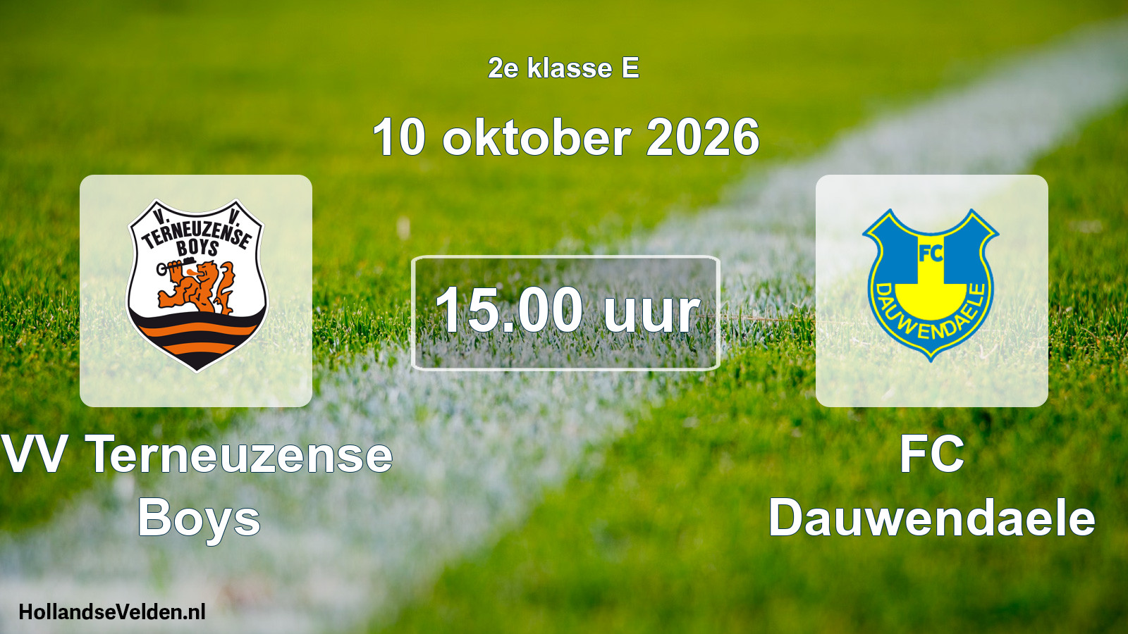 Geplande wedstrijd: VV Terneuzense Boys - FC Dauwendaele (10 oktober 2026)