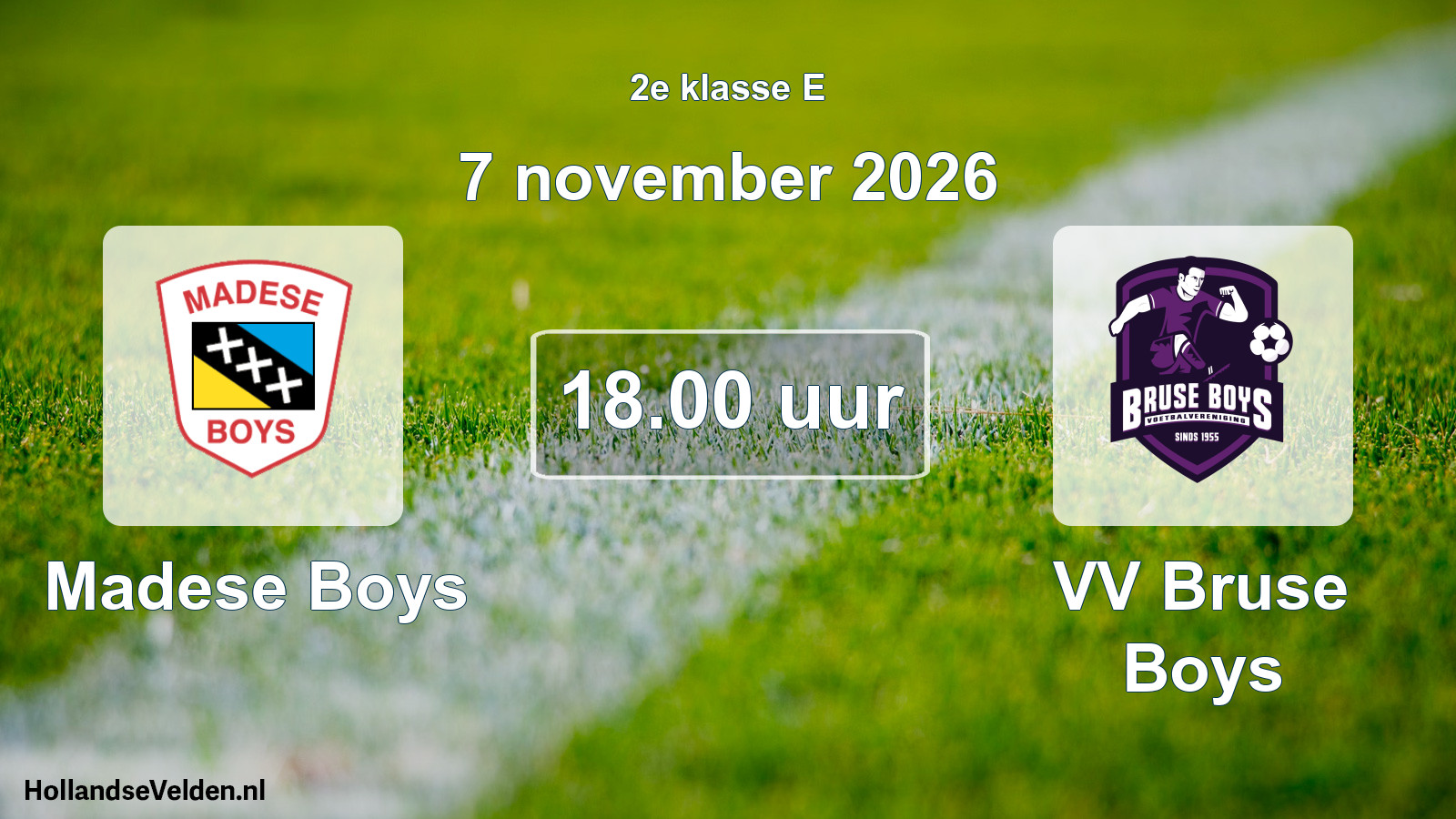 Geplande wedstrijd: Madese Boys - VV Bruse Boys (7 november 2026)