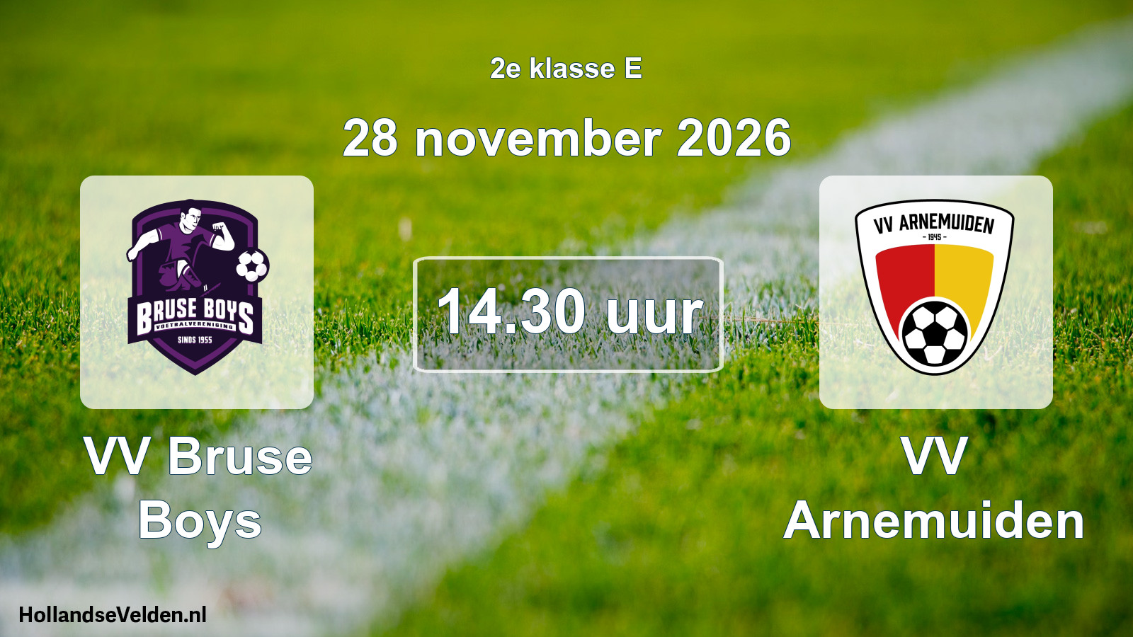 Geplande wedstrijd: VV Bruse Boys - VV Arnemuiden (28 november 2026)