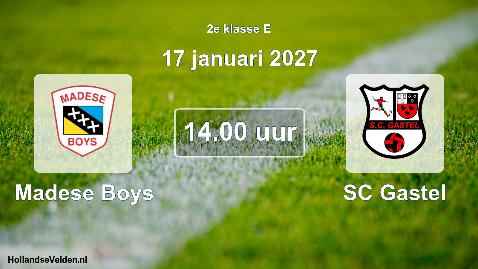 Geplande wedstrijd: Madese Boys - SC Gastel (17 januari 2027)