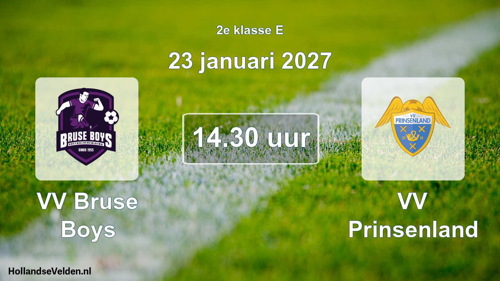 Geplande wedstrijd: VV Bruse Boys - VV Prinsenland (23 januari 2027)