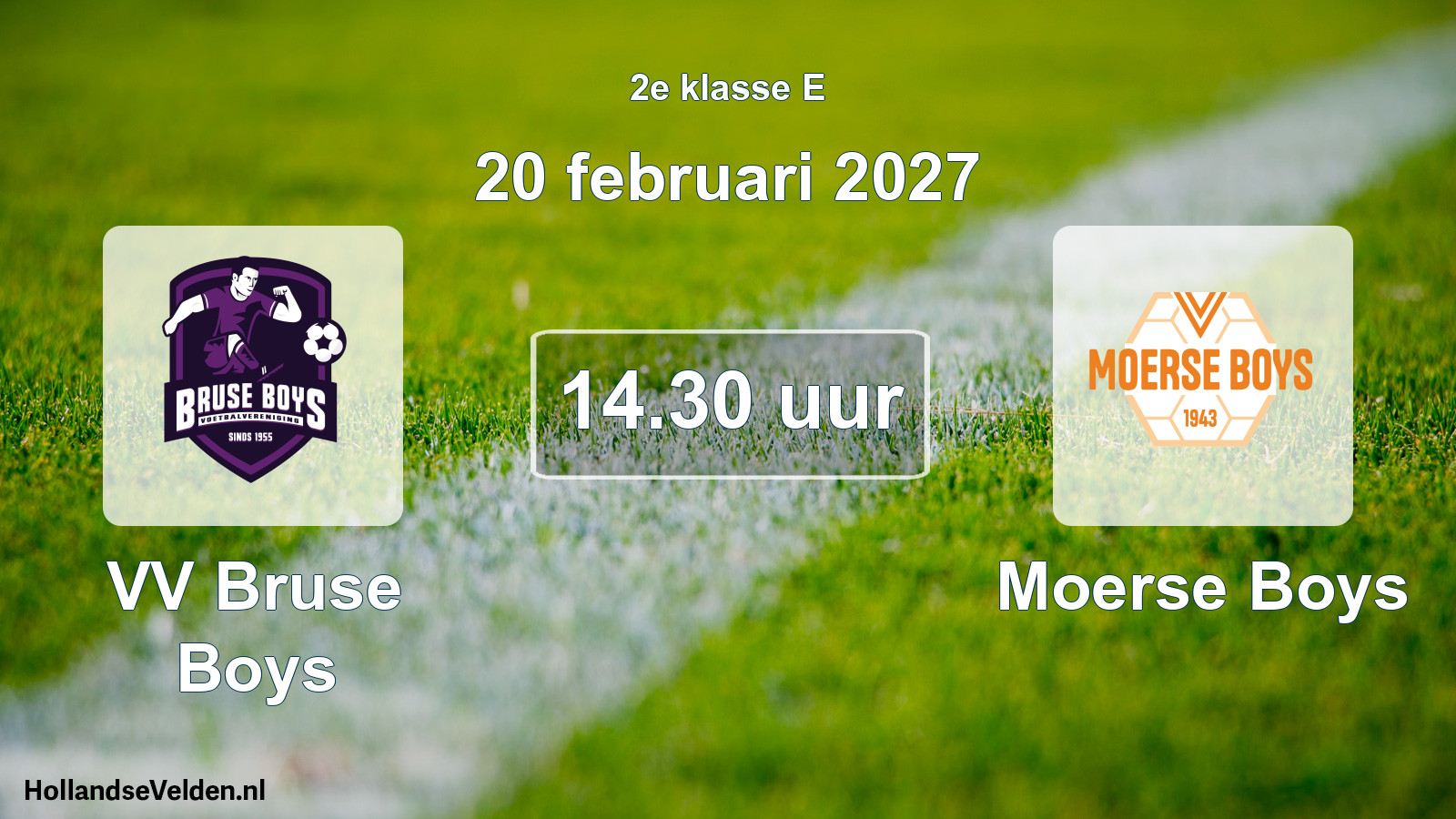 Geplande wedstrijd: VV Bruse Boys - Moerse Boys (20 februari 2027)