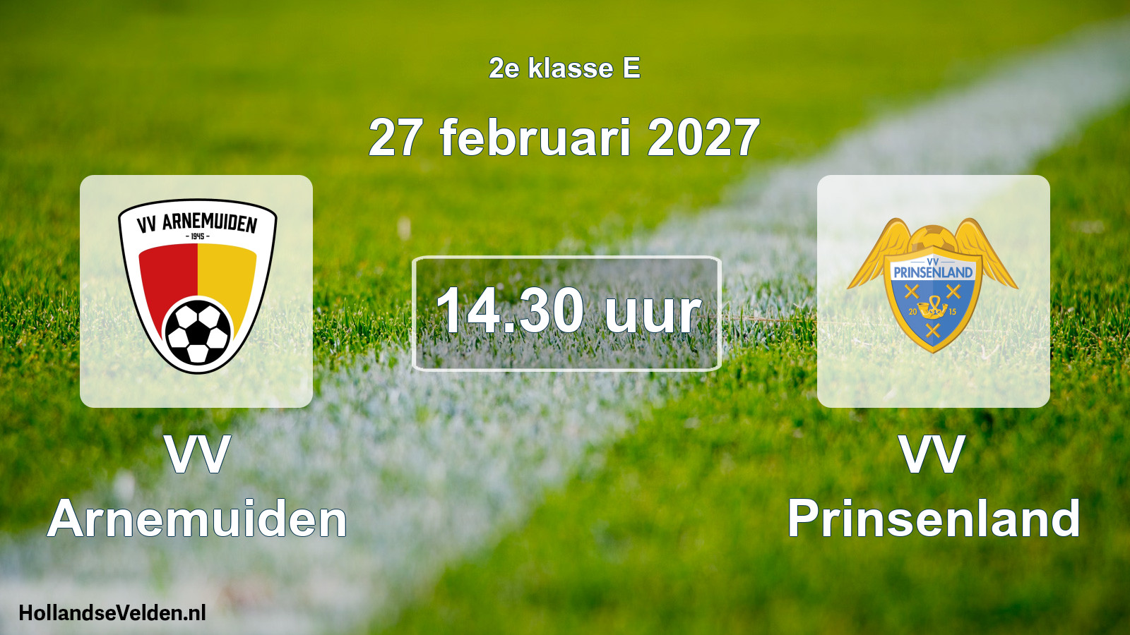 Geplande wedstrijd: VV Arnemuiden - VV Prinsenland (27 februari 2027)