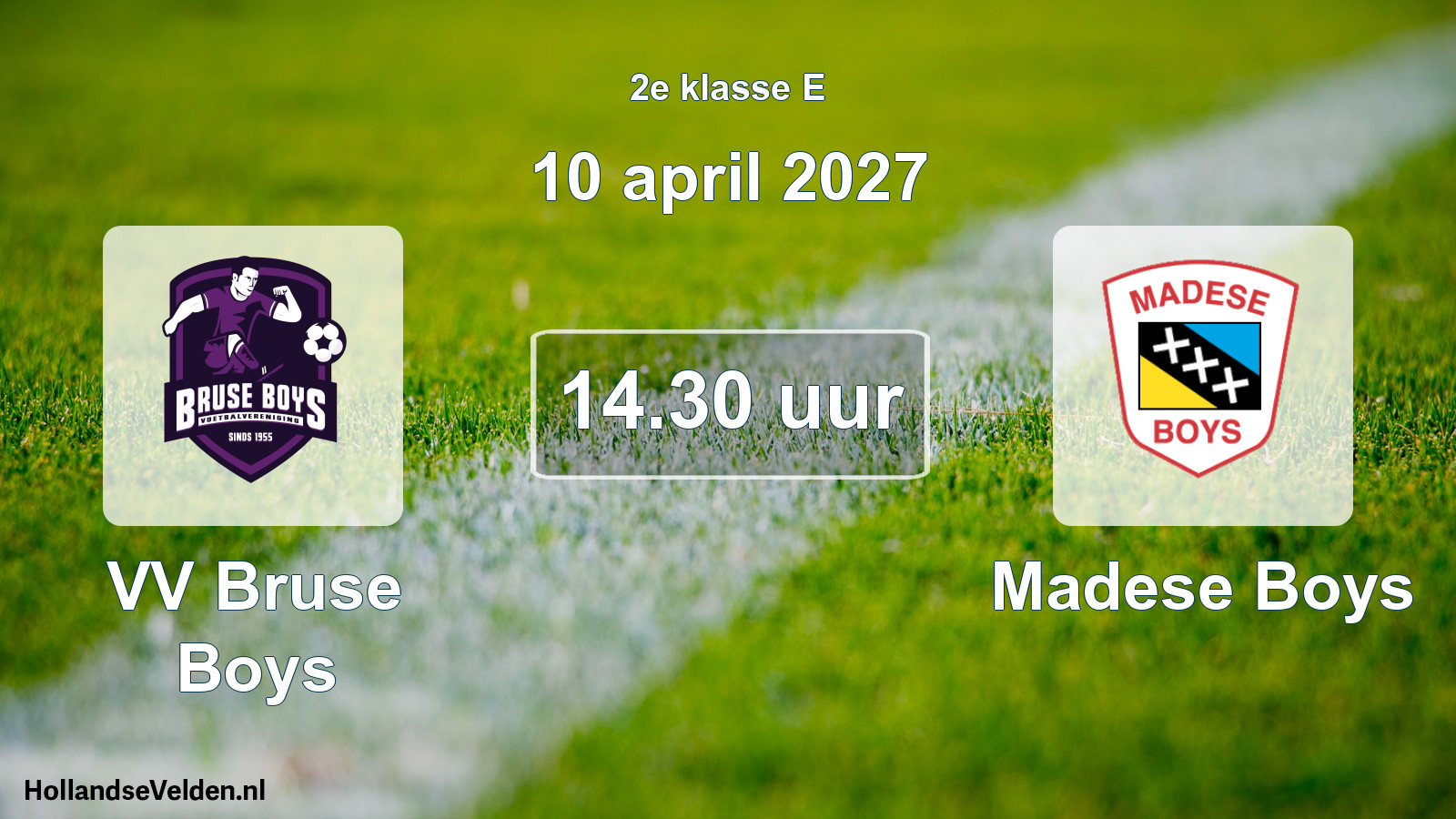 Geplande wedstrijd: VV Bruse Boys - Madese Boys (10 april 2027)