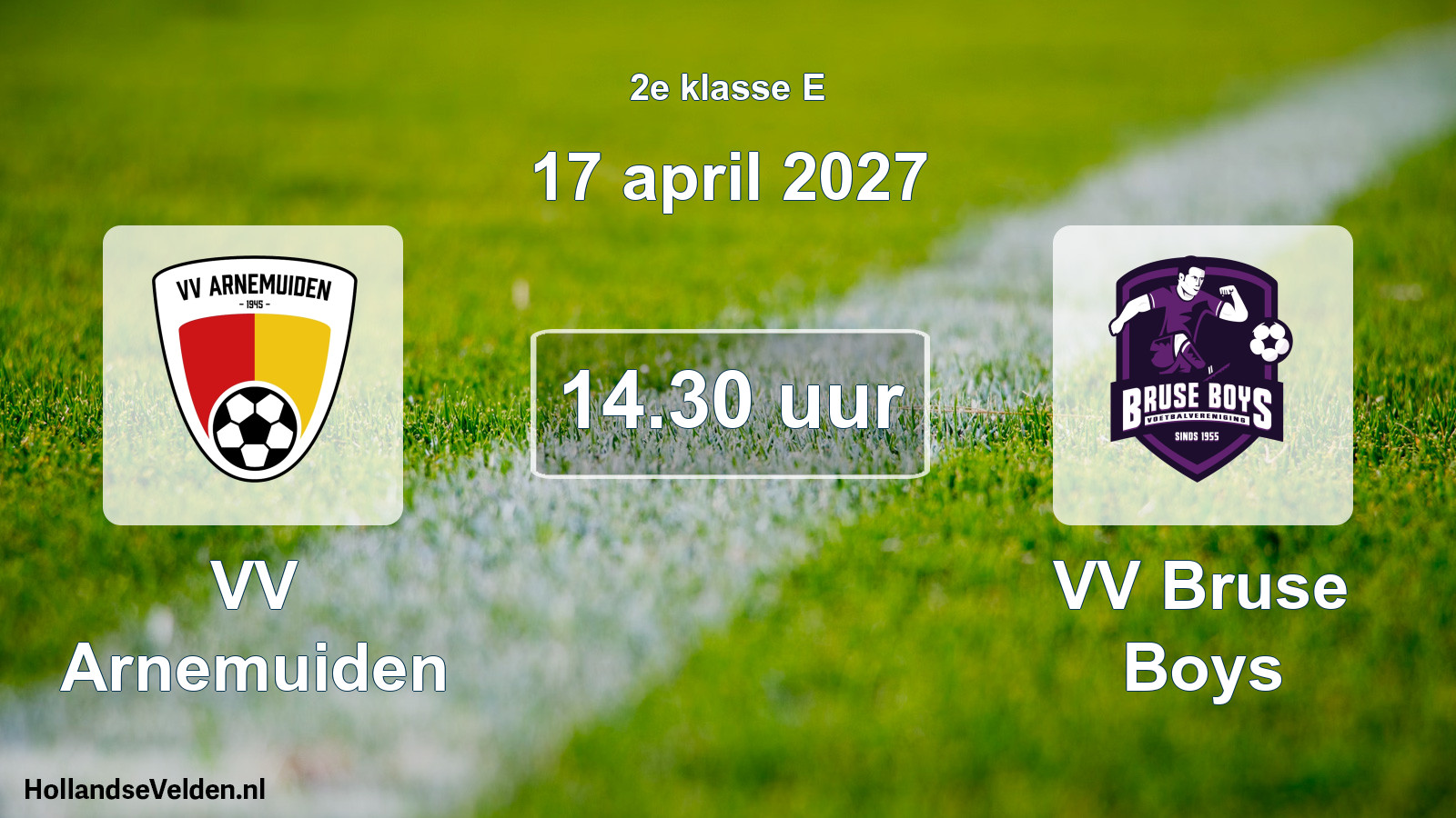 Geplande wedstrijd: VV Arnemuiden - VV Bruse Boys (17 april 2027)