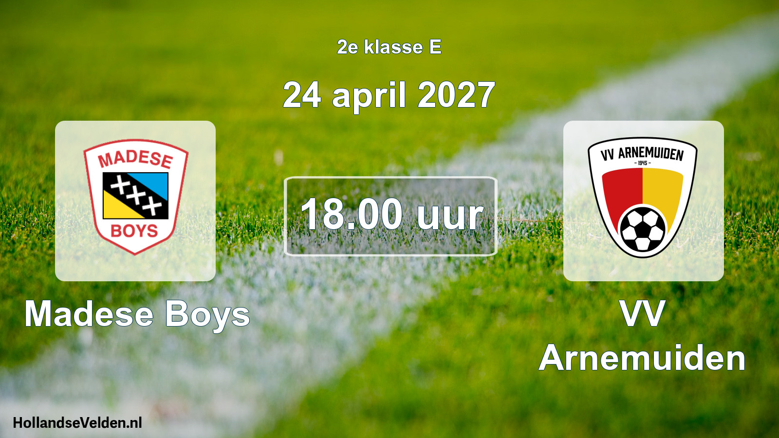 Geplande wedstrijd: Madese Boys - VV Arnemuiden (24 april 2027)
