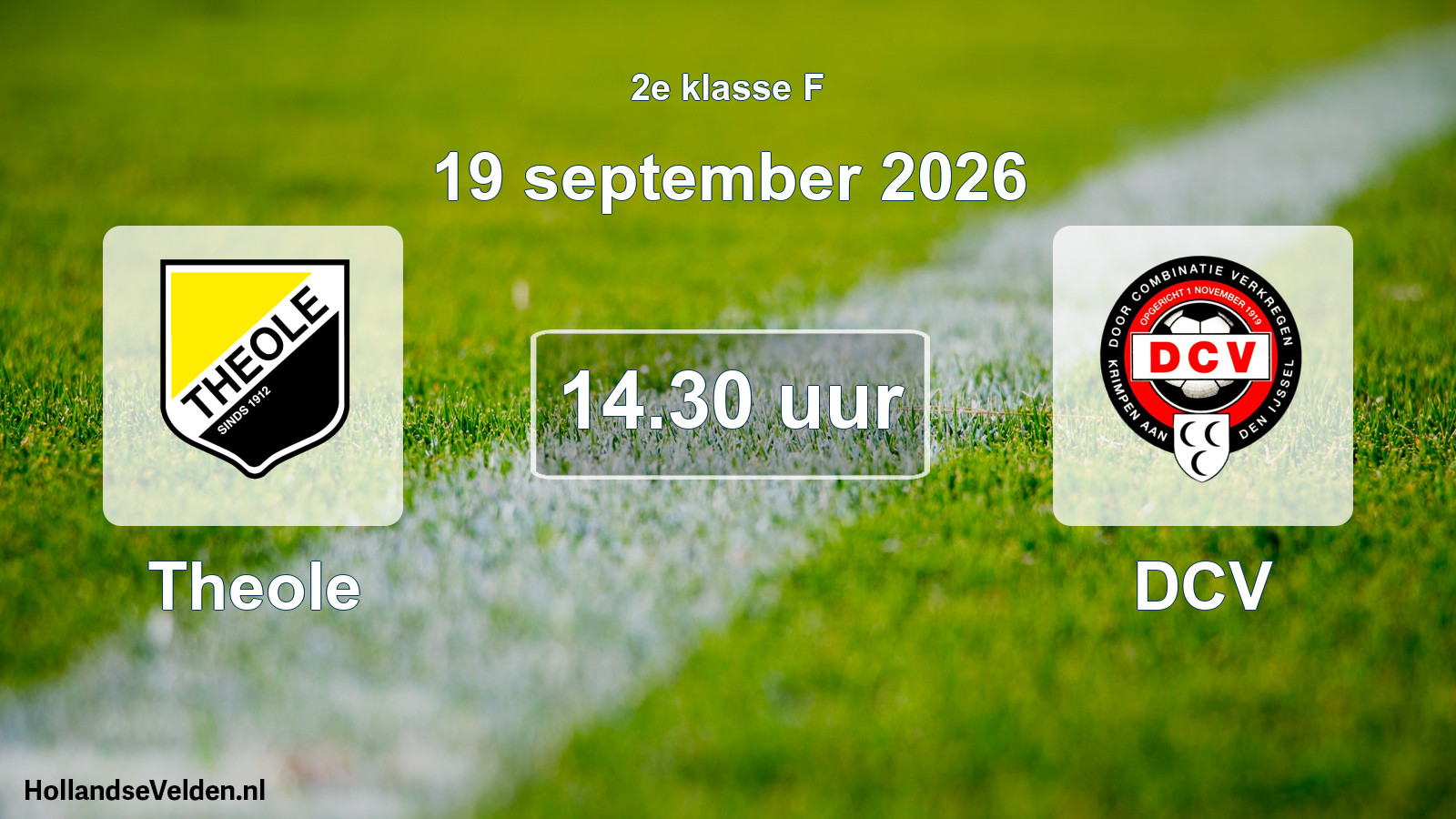 Geplande wedstrijd: Theole - DCV (19 september 2026)