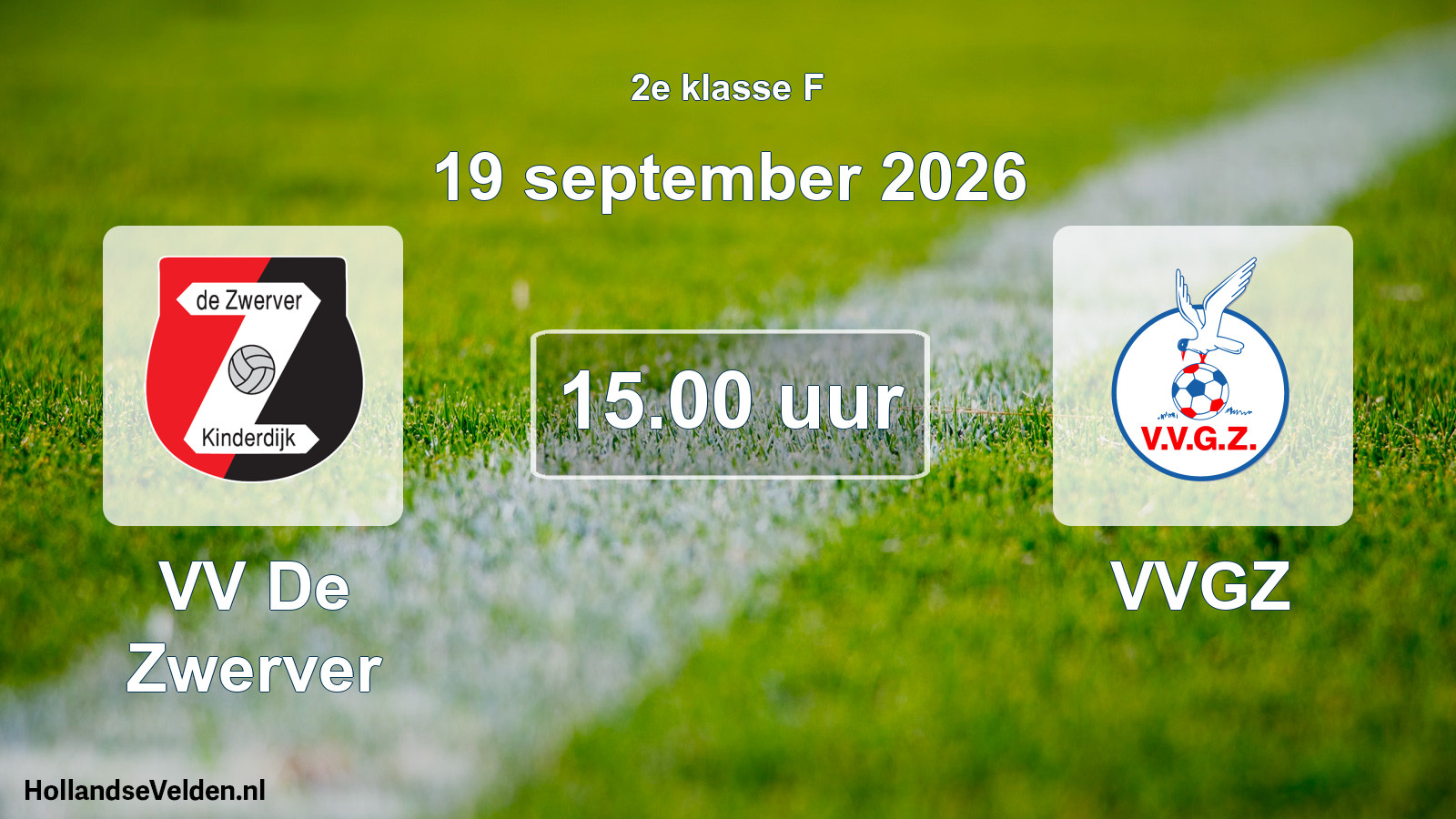 Geplande wedstrijd: VV De Zwerver - VVGZ (19 september 2026)