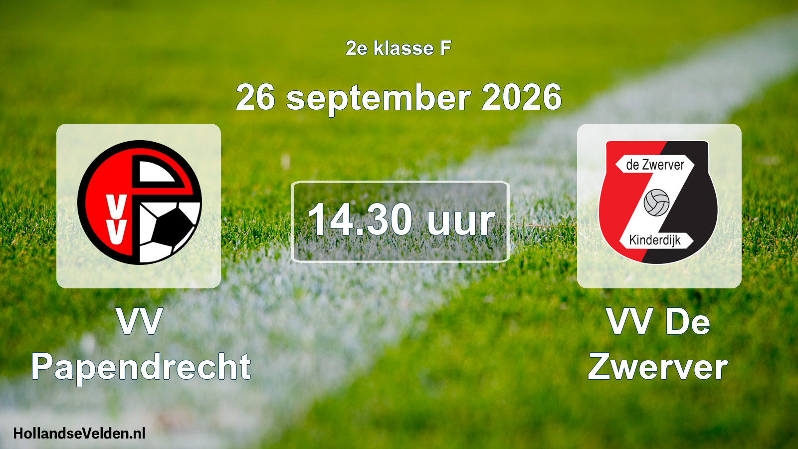 Geplande wedstrijd: VV Papendrecht - VV De Zwerver (26 september 2026)