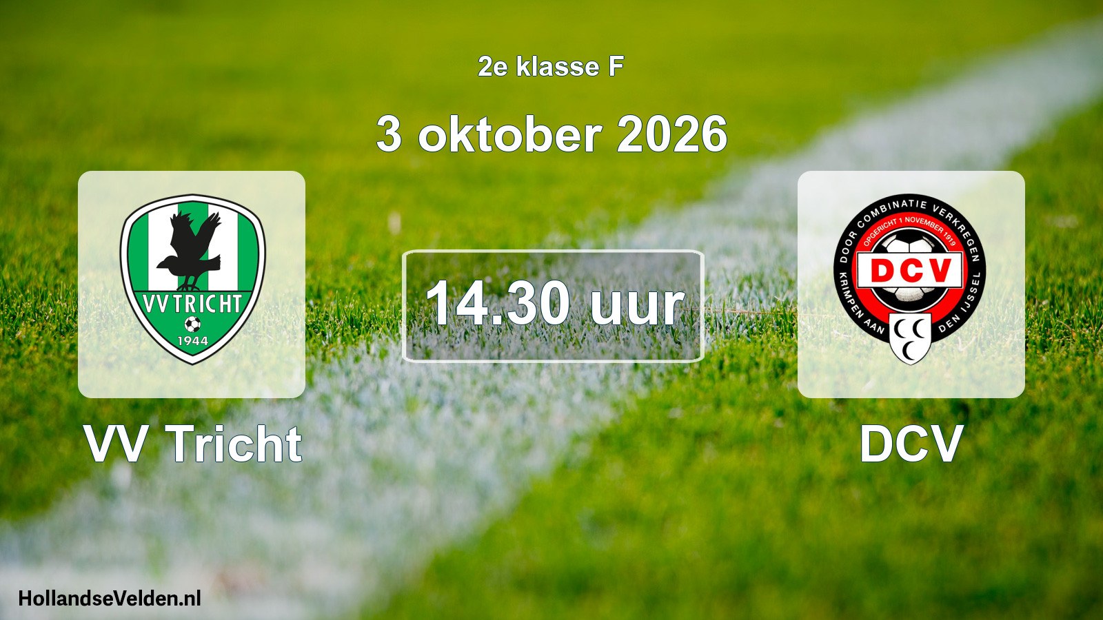 Scheduled Match: VV Tricht - DCV (3 October 2026)