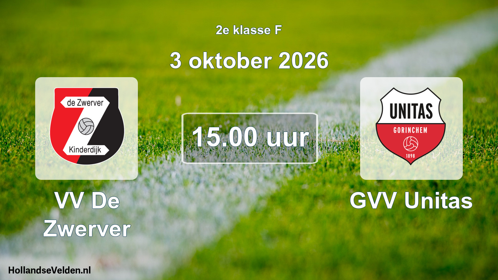 Geplande wedstrijd: VV De Zwerver - GVV Unitas (3 oktober 2026)