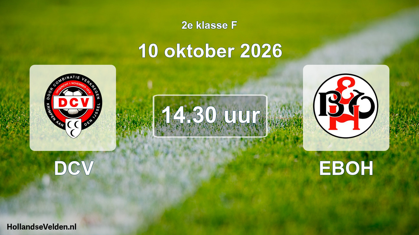 Geplande wedstrijd: DCV - EBOH (10 oktober 2026)