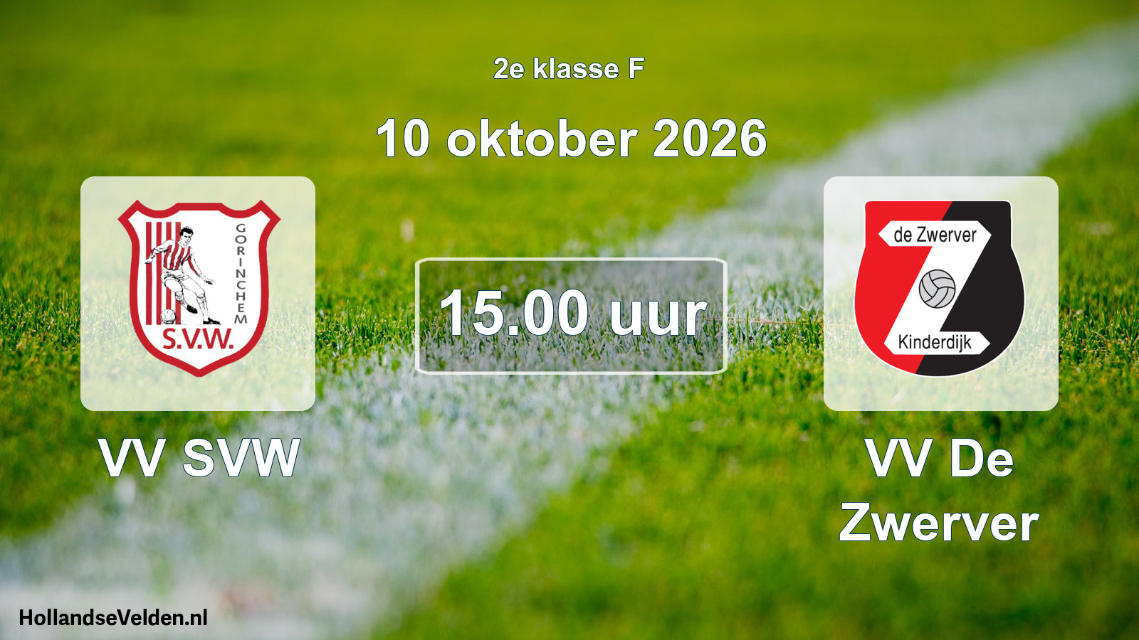 Geplande wedstrijd: VV SVW - VV De Zwerver (10 oktober 2026)