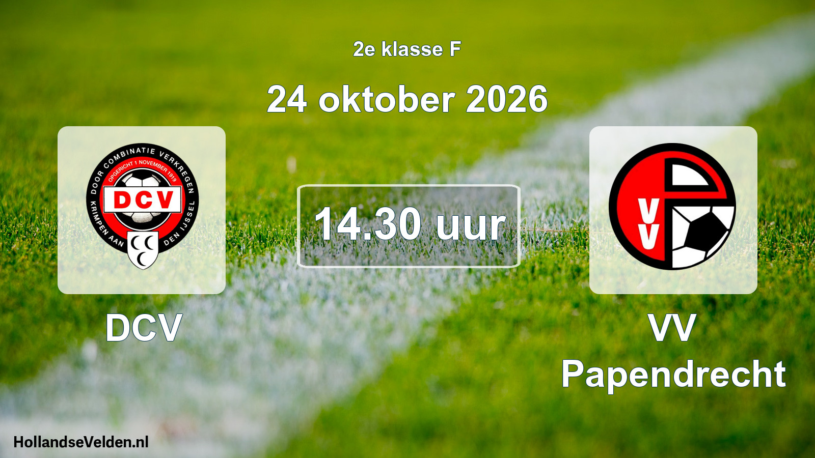 Geplande wedstrijd: DCV - VV Papendrecht (24 oktober 2026)
