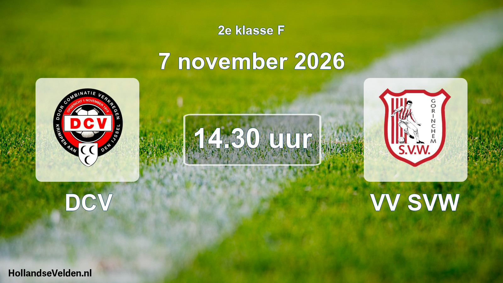 Geplande wedstrijd: DCV - VV SVW (7 november 2026)