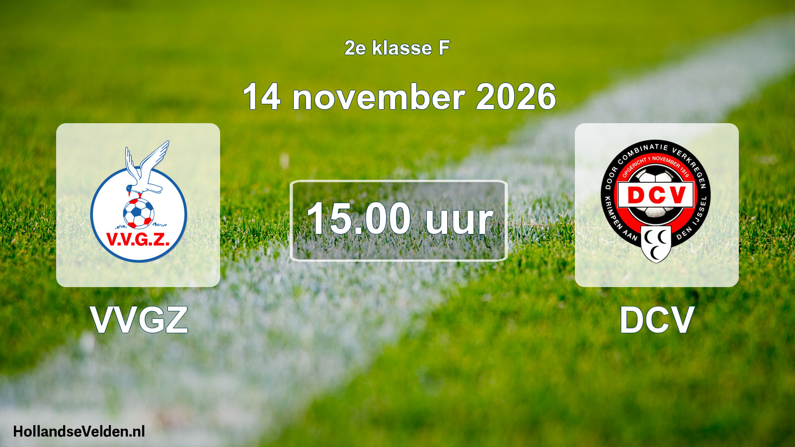 Geplande wedstrijd: VVGZ - DCV (14 november 2026)