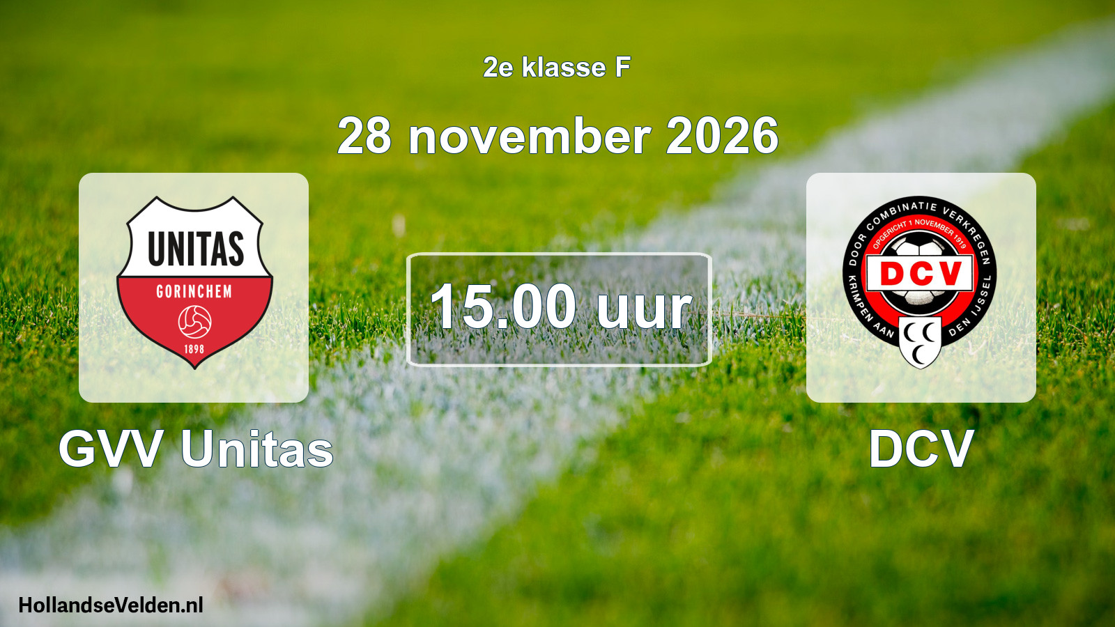 Geplande wedstrijd: GVV Unitas - DCV (28 november 2026)