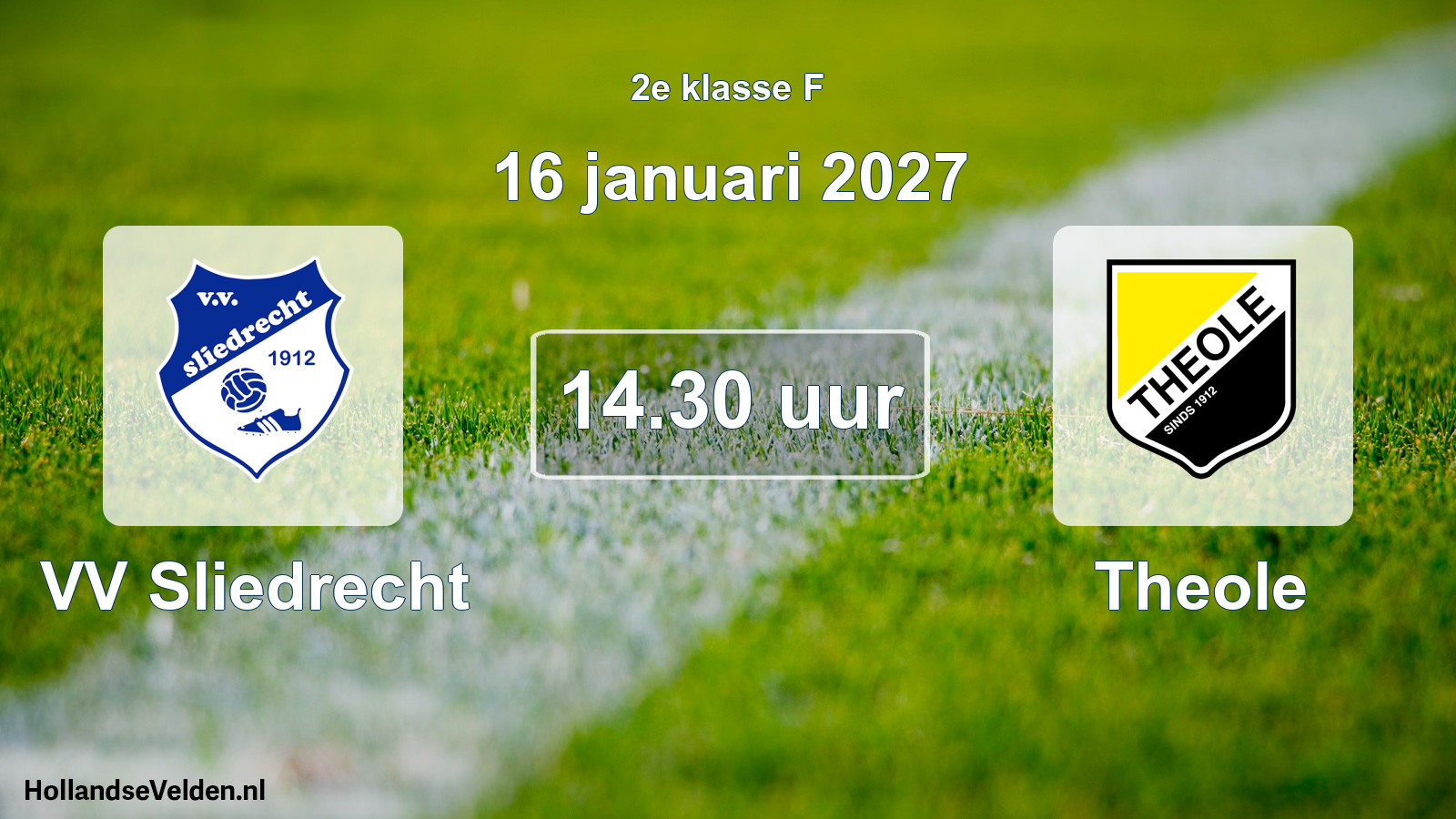 Geplande wedstrijd: VV Sliedrecht - Theole (16 januari 2027)