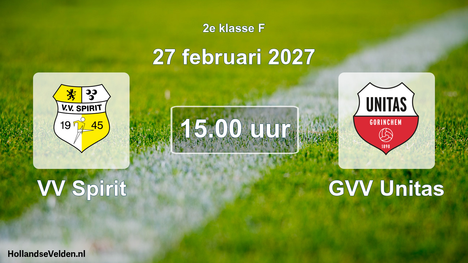 Geplande wedstrijd: VV Spirit - GVV Unitas (27 februari 2027)