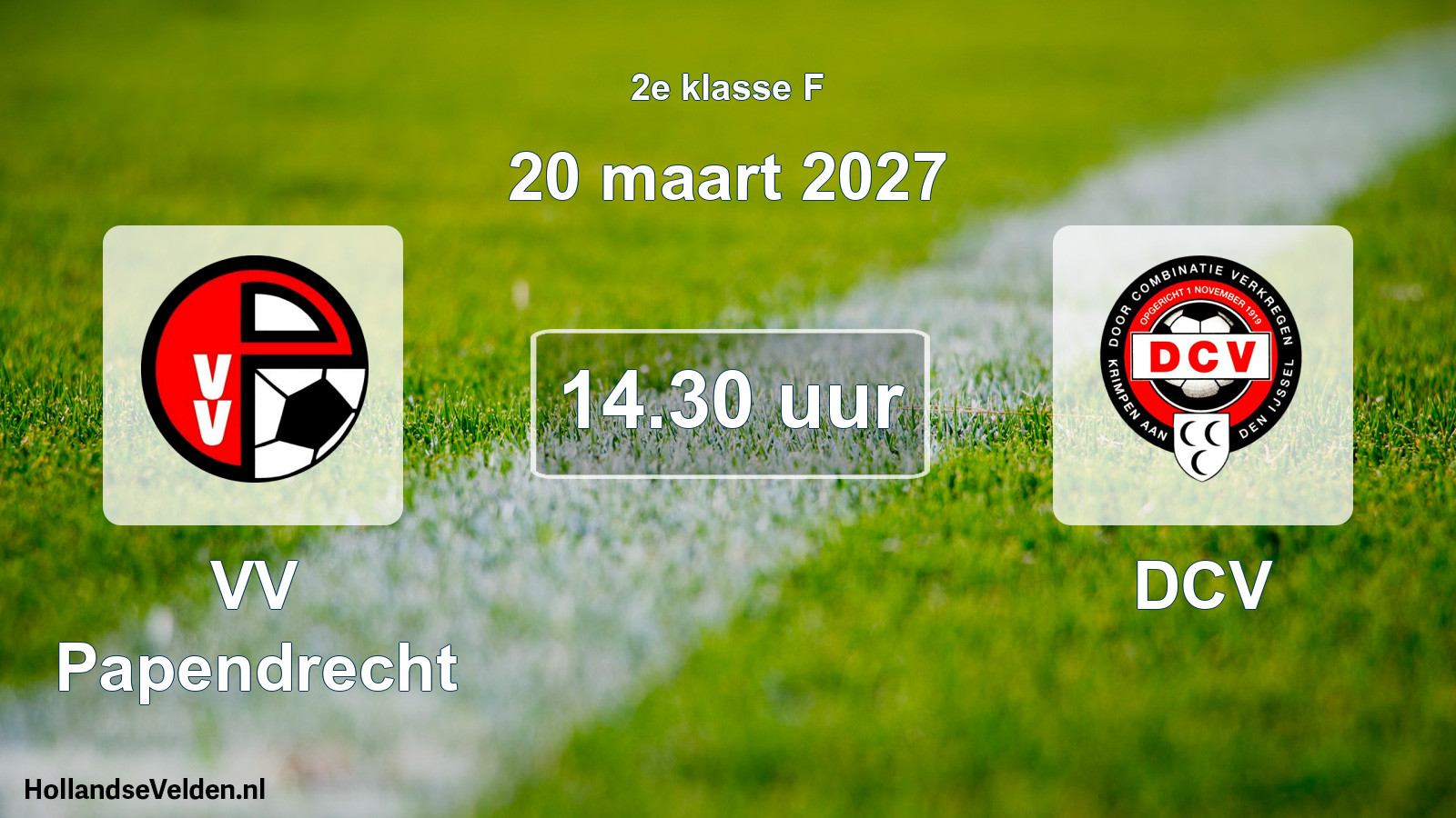 Geplande wedstrijd: VV Papendrecht - DCV (20 maart 2027)
