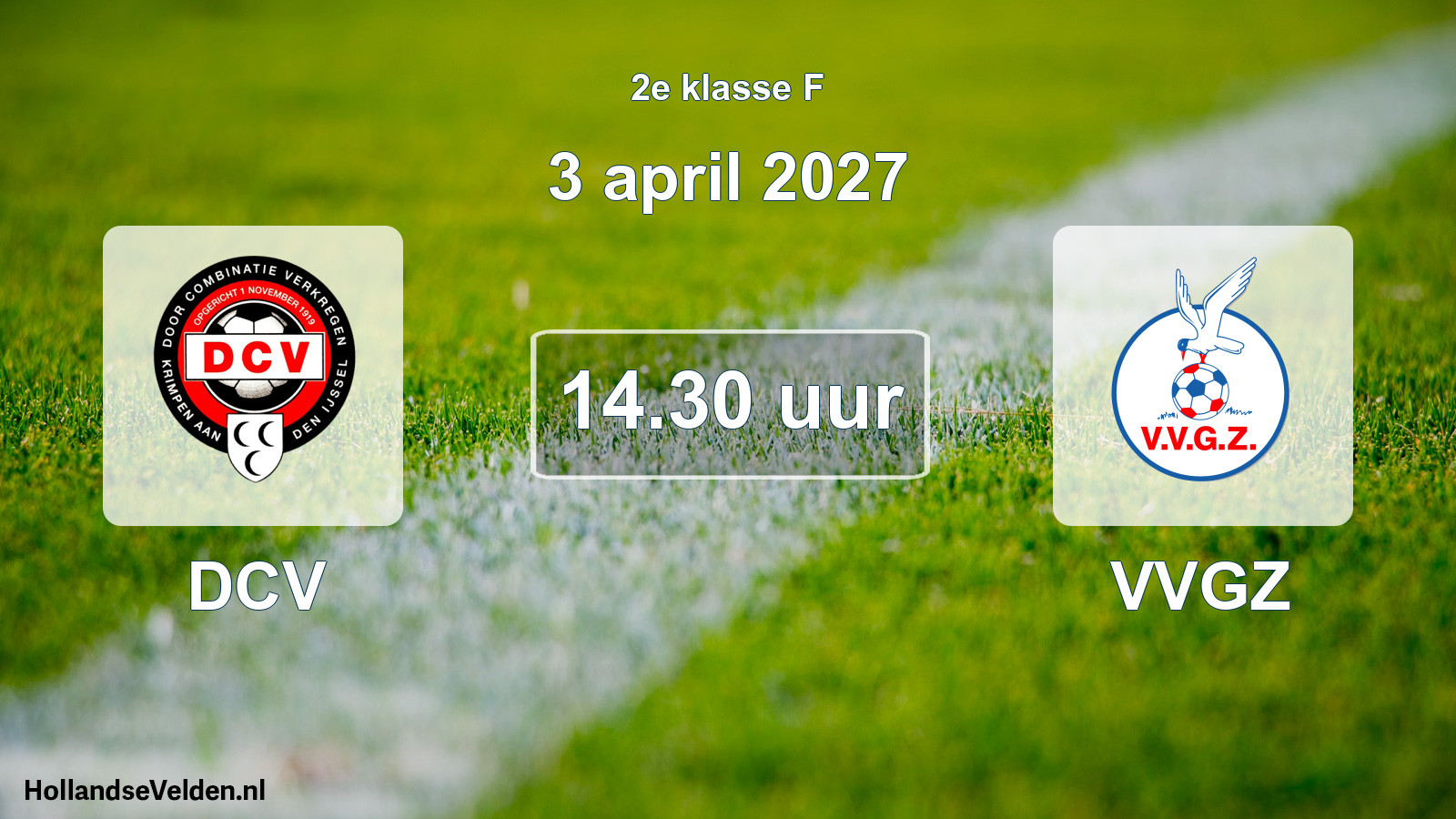 Geplande wedstrijd: DCV - VVGZ (3 april 2027)