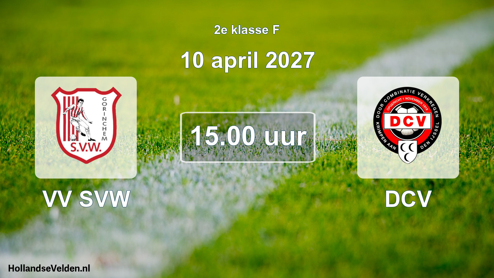 Geplande wedstrijd: VV SVW - DCV (10 april 2027)