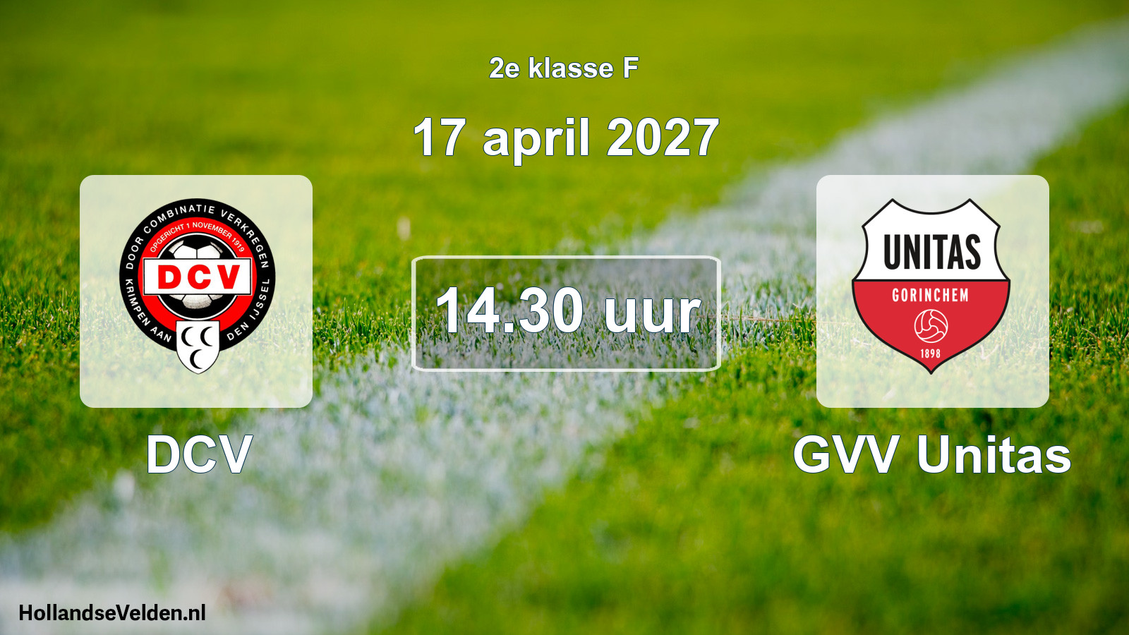 Geplande wedstrijd: DCV - GVV Unitas (17 april 2027)